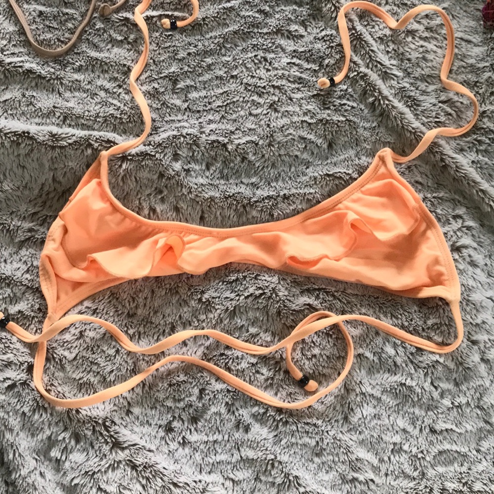 Tyler Rose orange sherbet ruffle bikink top sz1